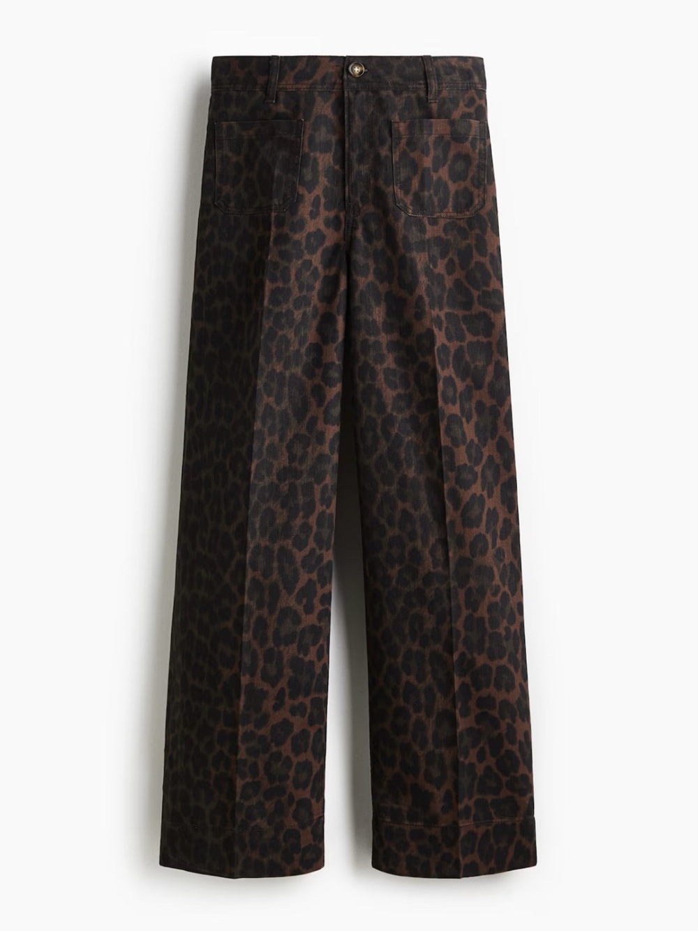 H&M Wide-Leg Leopard Print Pants